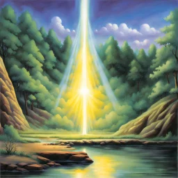 fantasy 90's tcg art of a beam of light