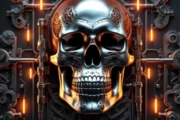 skull with Body parts mechanism in 8k realistic cgi drawing style, close picture, neon, intricate details, highly detailed, high details, detailed portrait, masterpiece,ultra detailed, ultra quality
