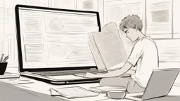 The image for the article depicts a young person sitting in front of a laptop in a well-lit room filled with natural light. The individual appears entirely focused on the process of online learning, holding a pen in their hand and jotting down important notes. On the screen in front of them, an educational interface can be seen, featuring a variety of learning materials, including e-books and educational videos. The image conveys the concept of self-directed learning and personal development thr