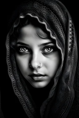 A veiled girl, Its features are Ottoman, her eyes are black and sharp, and her complexion is very white