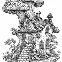 Fairy House, Whimsical Tree Hollow, exact shape, real image, minimal lines, white back ground color, real style, realistic, minimalistic, minimal black line art, line art, crisp line art, unique coloring sheet, outlined, outline, crisp, crisp line edges, illustration, thin lines, crisp clear lines, line art, clean line art, unique, 8k, amazing, masterpiece, no colors, no dark color, no black color, avoid thick black, minimalistic line edges, pure white back ground,