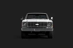 1973 Chevrolet square body truck 4x4 facing a little to the left, dark gray background, high contrast black and white vector