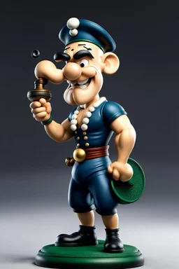 Popeye con su pipa, arte estilo pop, calidad ultra, hiperdetallado, 64k, full body