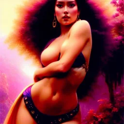 Drawing of beautiful face,'beautiful booty,Busty Psylocke',intense stare, ancient skintight armor, balanciaga fashion clothe painting by gaston bussiere, greg rutkowski, yoji shinkawa, yoshitaka amano, tsutomu nihei, donato giancola, tim hildebrandt, Oil on canvas, cinematic composition, extreme detail,fit full head inside picture,16k