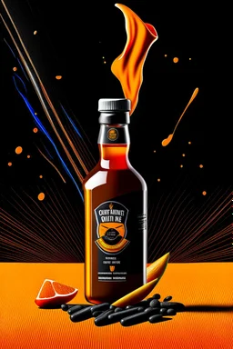 brand campaign for a new drink with orange and chili flavour with a american airstrike style