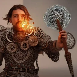 Insanely detailed photograph of a D&D chainmail warrior “male mariachi holding glowing D20” with intricate detailed Sombrero, intricate charo, hyperdetailed painting by Ismail Inceoglu Huang Guangjian and Dan Witz CGSociety ZBrush Central fantasy art album cover art,8K, hdr, mysterious, flickeringlights ,Stoic