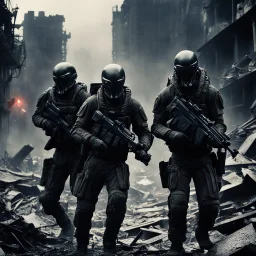 a bloody xenomorph [vintage style noisy scratches glitches, Shot the texture and then rewound the film and double exposed] In the midst of the destroyed city under the bombs, the two US Marine soldiers move with precision in tight formation across the ruins, while the alien xenomorphs lurk in the darkness. Their eyes scanning the shadows as they sought to avoid being surprised by the deadly foes that could strike at any moment.