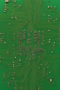 green circuit board from above with many connections