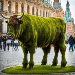 A moss cow in Moscow.