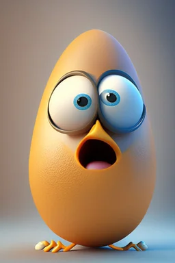 3d egg character, pixar style