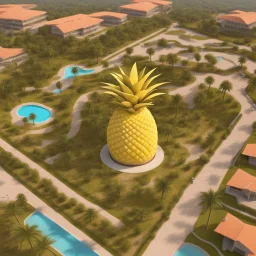 A tourist resort in the shape of a pineapple