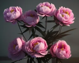 Pink peonies, Fantastic flower, ultra graphics, RTX, TXXA, SSAO, High quality,hyperrealistic, Super detailed, HDR,4k