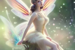 beautiful fairy very etheric , delicate colors, trasnparent wings, ultra sharp focus, 8k