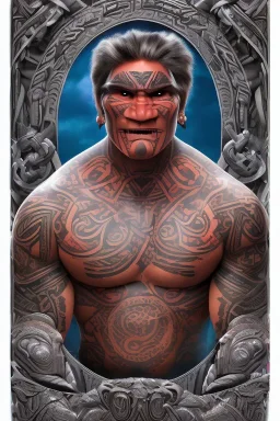  Portrait Maori Chief iron maiden Maori tribal tattoos, bow with arrows, full detail, 5000k,