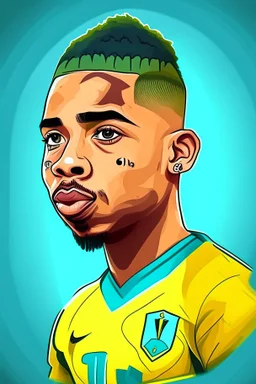 Gabriel Jesus Brazilian football player ,cartoon d