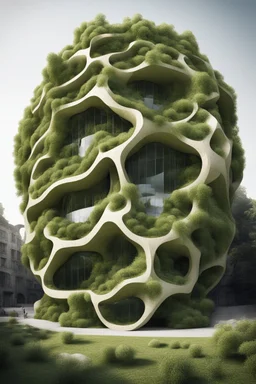 impossible geometry giant organic vegetal building