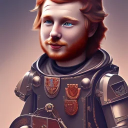 ed sheeran with brown hair, shaved, lego , steampunk