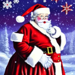 Santa Clause Queen Elizabeth, the north pole, fantasy art, illustrarion, high detail, shiny photo