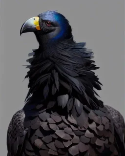 "black feathered, rogue, mysterious Kenku male, bird, full-scale head and shoulders portrait, 8k resolution concept art portrait by Greg Rutkowski, Artgerm, WLOP, Alphonse Mucha dynamic lighting hyperdetailed intricately detailed Splash art trending on Artstation triadic colors Unreal Engine 5 volumetric lighting Splash art fantasy"