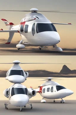 aeroplane airmed air ambulance inspired by shark with side view , quarter view and front view