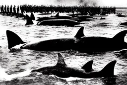 An orca army fighting in WW2 on D-Day