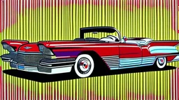 stalking a cadillac eldorado 1959 flammable,pop art, Andy Warhol.Roy Lichtenstein.