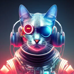 Gato DJ cyberpunk