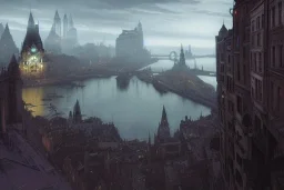 Quebec city+Livorno canal+bridges+Gothic city+BioShock+Dishonored+Bloodborne +trieste+Edinburgh+Chicago+victorian London+decòpunk Skyscraper+ +steampunk+biopunk+alphonse mucha, greg rutkowski,matte painting, cryengine, hyper detailed, felix kelly, fantasy art, seb mckinnon