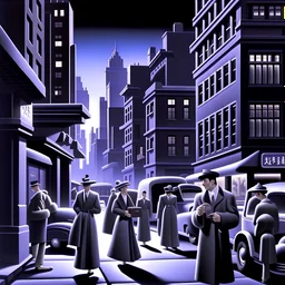 Illustrate a street view of people engulfed in technology in a asian city in Rockwell Kent's artist style (similar style like the previous one)