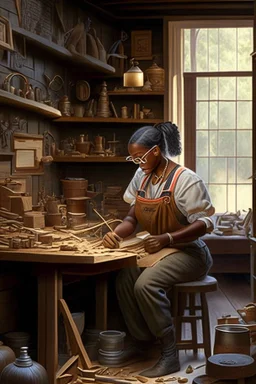 Illustrate the work environment of a skilled craftsman who earned $2,000 over a ten-year period. Compare this craftsman's lifestyle with that of a slave considered a "fancy girl