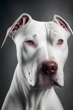 Portrait of Dogo Argentino with cropped ears