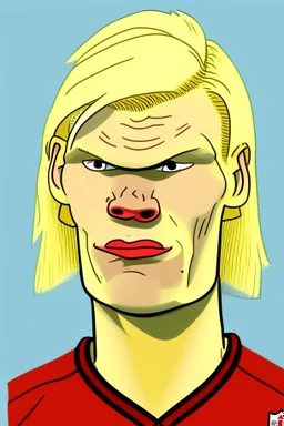 Erling Haaland Norwegian football player ,cartoon 2d