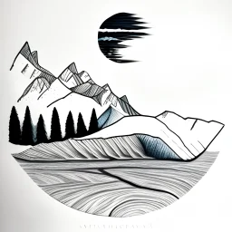 Mountain and river art