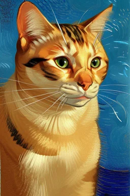 Portrait of a cat by Van Gogh