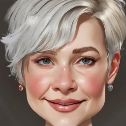Create a caricature (downloaded photo) that is particularly close to smooth digital style or realistic vector illustration (often associated with the smudge art or oil paint effect in digital art) with a background backdrop.