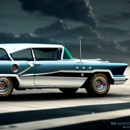 fullbody Drawing of '1956 Buick Centurion',intricate detail,andrea bonelli,Kilian Eng,Ohrai,evan lee,Aleksandr Sidelnikov,three quarters frontal aerial view,toned colors,16k