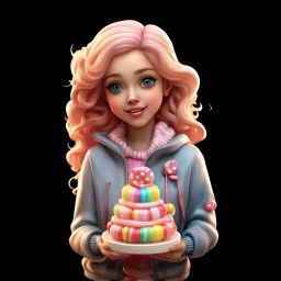 candy girl teenager, 3d,