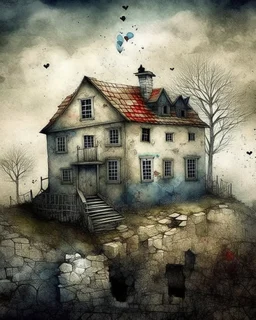 Home is where the heart is. Modifiers: extremely detailed intricate beautiful dynamic lighting award winning fantastic view 4K 3D high definition crisp quality hdr watercolor Arthur Rackham vivid colors patchwork Endre Penovac watercolor ink Jamie Heiden debeh 4K 3D beautiful intricate extremely detailed beautiful