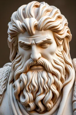 Zeus face statue