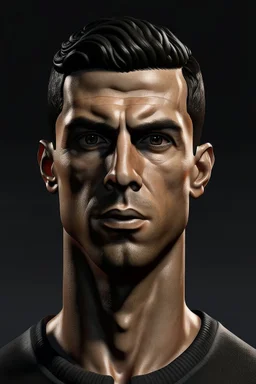 Cristiano Ronaldo, male, detailed, hyper realistic, 36 year old elite footballer, slicked back black hair, clean-shaven,