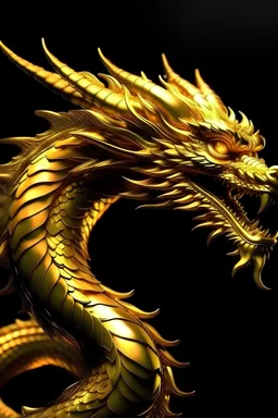 Beautiful Golden Dragon symbol, panoramic shot