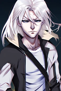 Male anime character with blonde hair and dark aura