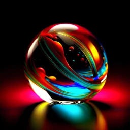 glass ball, stylized, colorful
