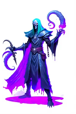 dnd Mindflayer holding an evil spear