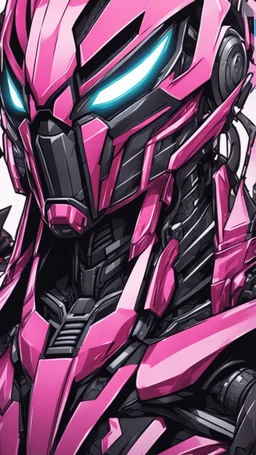 A close picture to Mix between gwenpool and symbiote with transformers, high details machine, pink and black custom, intricate details, highly detailedin in solo leveling shadow art style