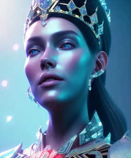 A portrait of a crystalised queen, atmospheric, realistic, unreal engine, cinematic lighting, octane render.