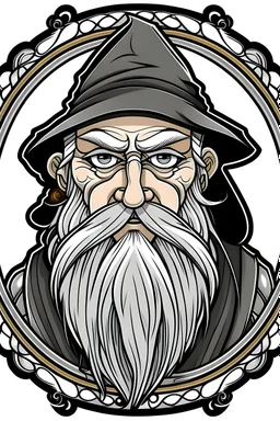 Gothic dwarf with silver beard and black veins in the style of medieval religious icon
