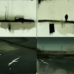 Minimal abstract oil paintings desolate 1960s carpark concrete fragments and naked bodies. style of Justin Mortimer and Francis Bacon. road markings.