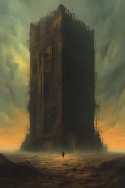 we faltered at the gates of our salvation, our ignorance a burden to heavy for innocence to bear in the style of Zdzislaw Beksinski, otherworldly dystopian aesthetic of decay, highly detailed, 4k