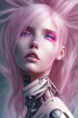 cyborg, pink hair, lena gerke, perfekt eye, real, dream